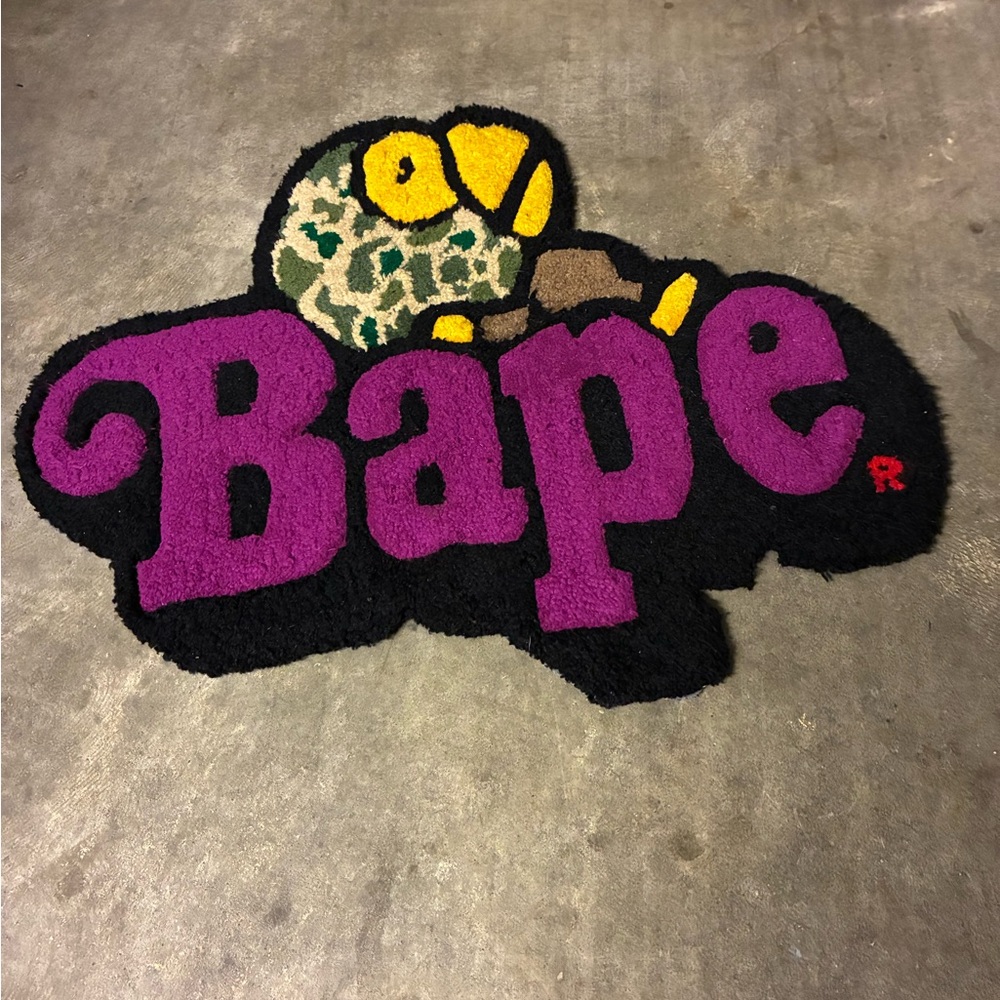 Bape Vibrant Purple and Black Bath Mat